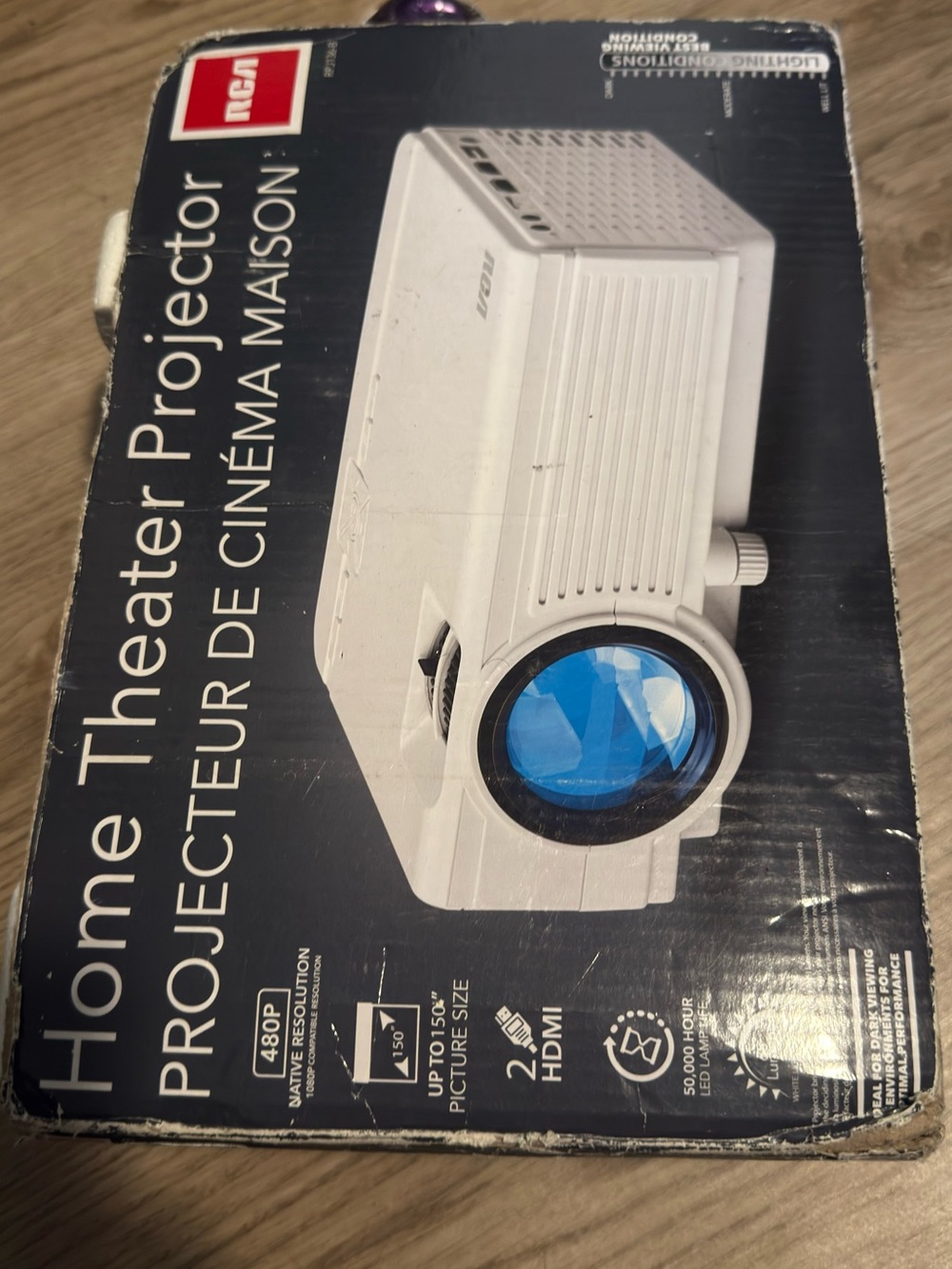 White Home Theater Projector - Compact Photo & Video Projector